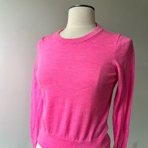J.Crew Merino Wool Hot Pink Long Sleeve Pullover Sweater S